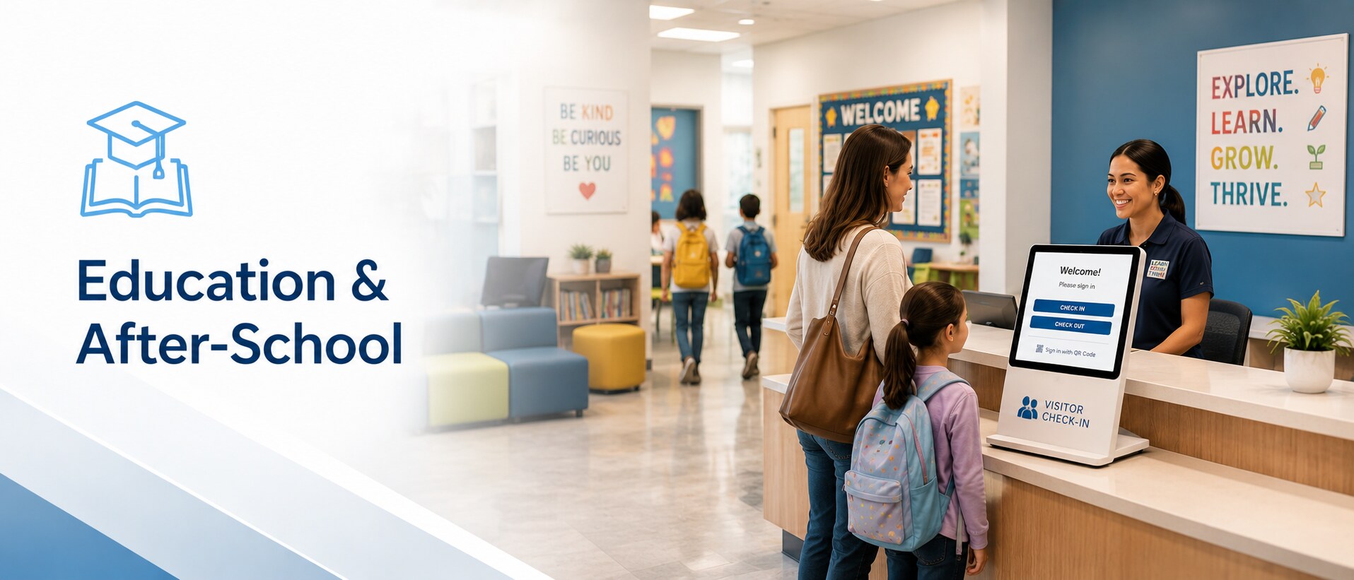School visitor and student pickup sign-in kiosk
